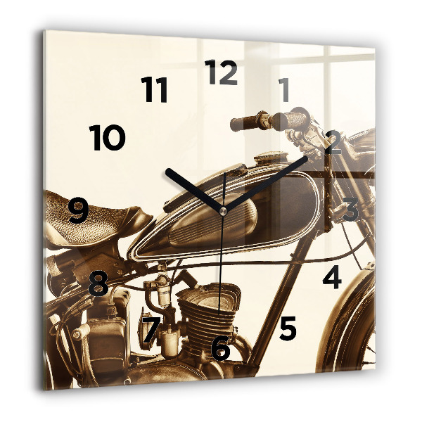 Orologio quadrato in vetro Moto d'epoca seppia