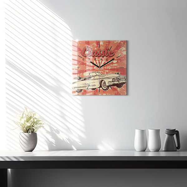 Orologio quadrato in vetro Auto d'epoca retrò