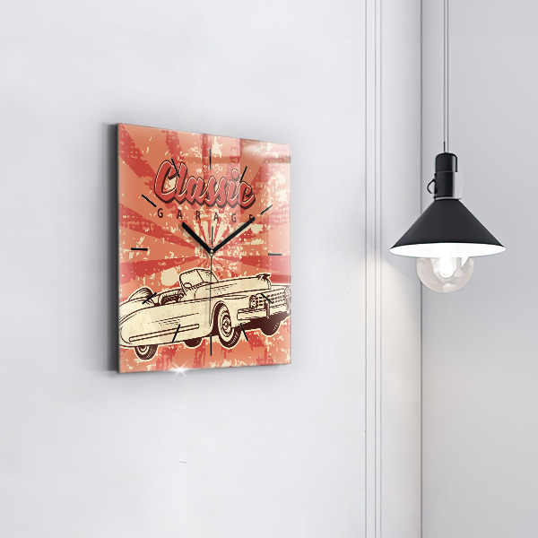 Orologio quadrato in vetro Auto d'epoca retrò