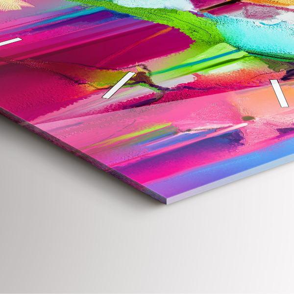 Orologio quadrato in vetro Fiori astratti