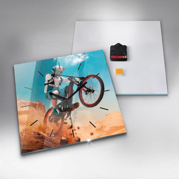 Orologio quadrato in vetro Stuntman e adrenalina