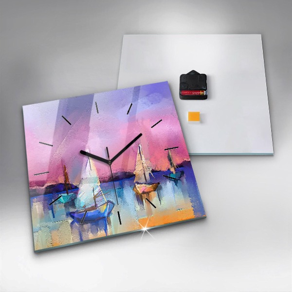 Orologio quadrato in vetro Paesaggio marino