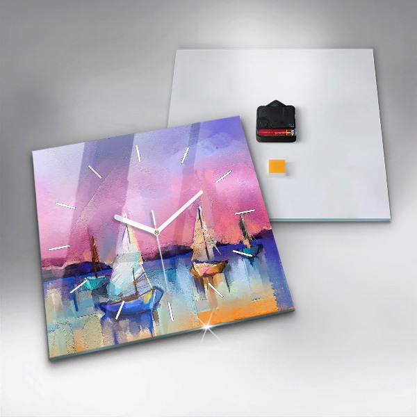 Orologio quadrato in vetro Paesaggio marino