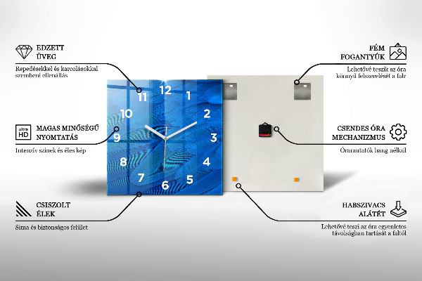 Orologio quadrato in vetro Paesaggio marino
