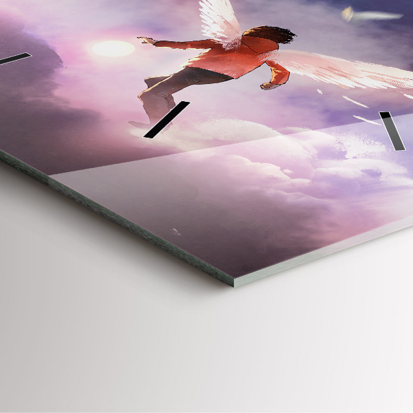 Orologio quadrato in vetro Ragazzo con le ali