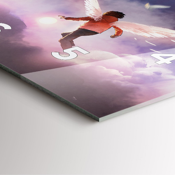 Orologio quadrato in vetro Ragazzo con le ali