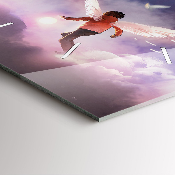 Orologio quadrato in vetro Ragazzo con le ali