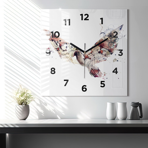 Orologio quadrato in vetro Vista astratta