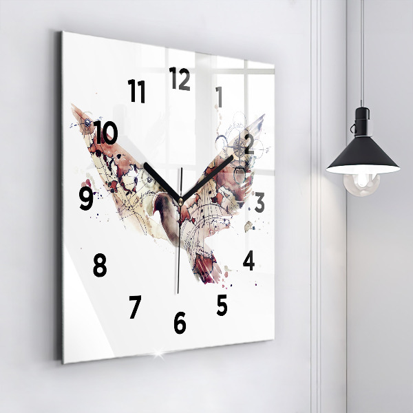 Orologio quadrato in vetro Vista astratta