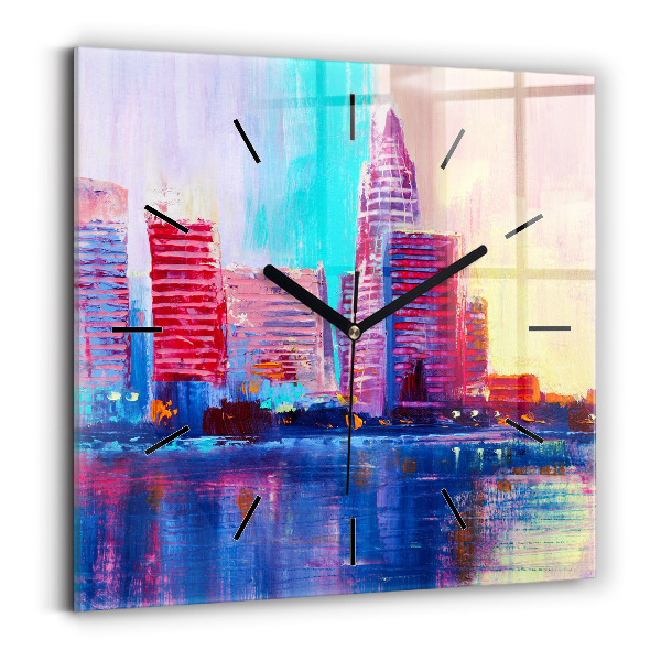 Orologio quadrato in vetro Astrazione del grattacielo