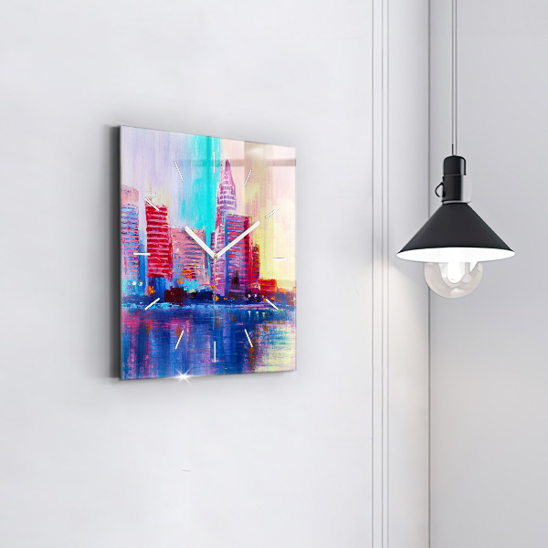 Orologio quadrato in vetro Astrazione del grattacielo