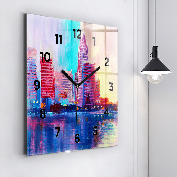 Orologio quadrato in vetro Astrazione del grattacielo