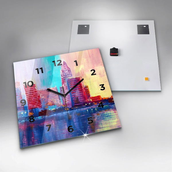 Orologio quadrato in vetro Astrazione del grattacielo