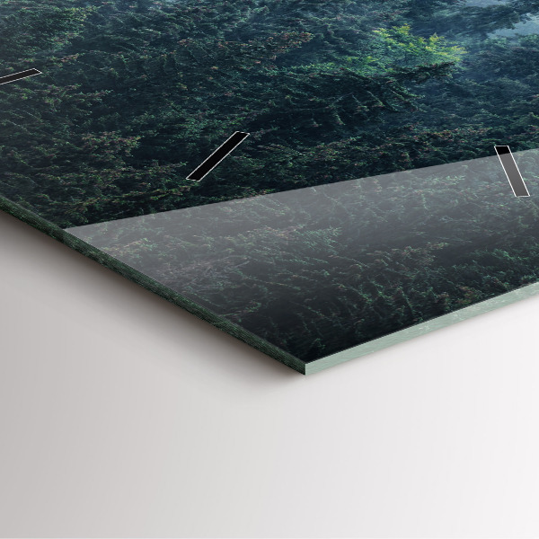 Orologio quadrato in vetro Paesaggio montano nebbioso