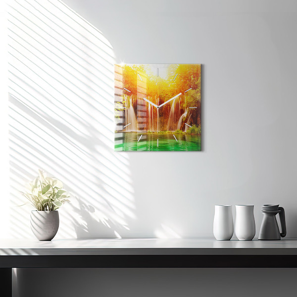 Orologio quadrato in vetro Vista della cascata