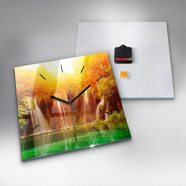 Orologio quadrato in vetro Vista della cascata