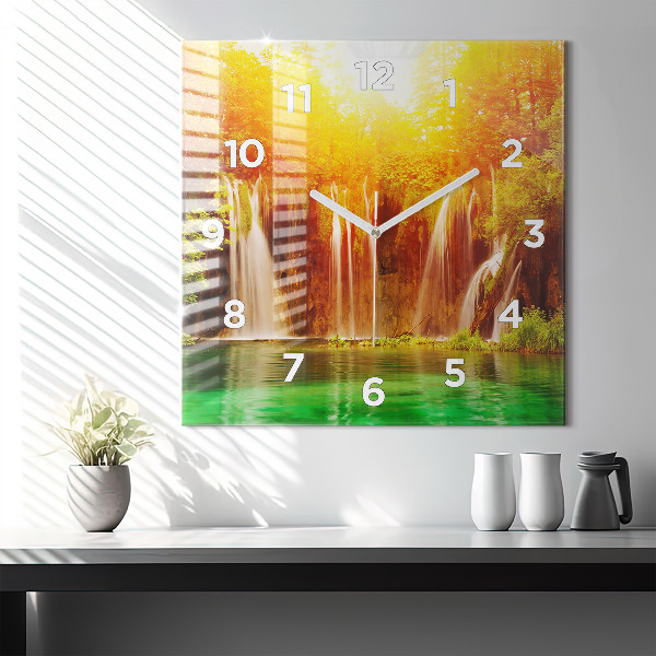 Orologio quadrato in vetro Vista della cascata