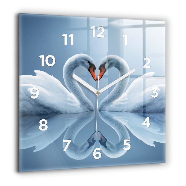 Orologio quadrato Cigni nel cuore
