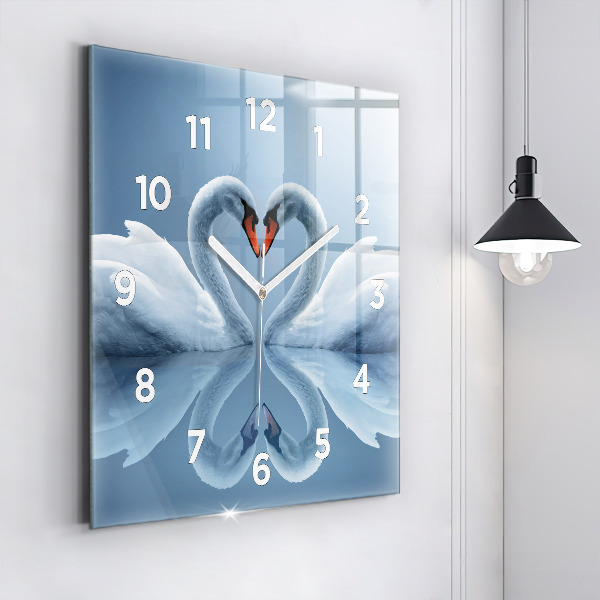 Orologio quadrato Cigni nel cuore