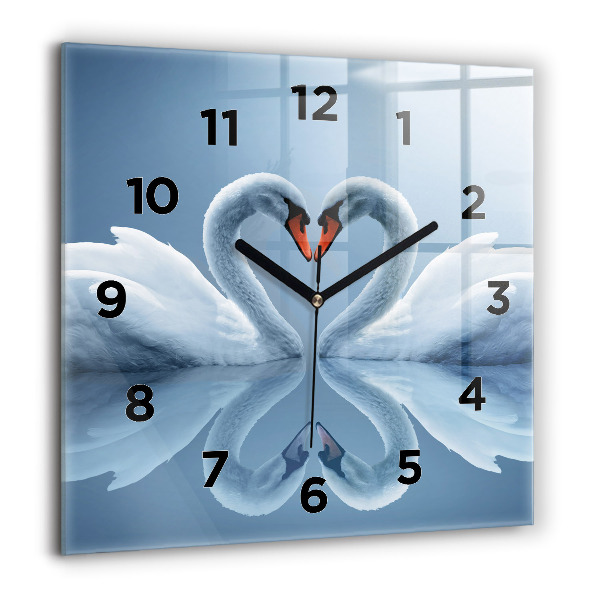 Orologio quadrato Cigni nel cuore