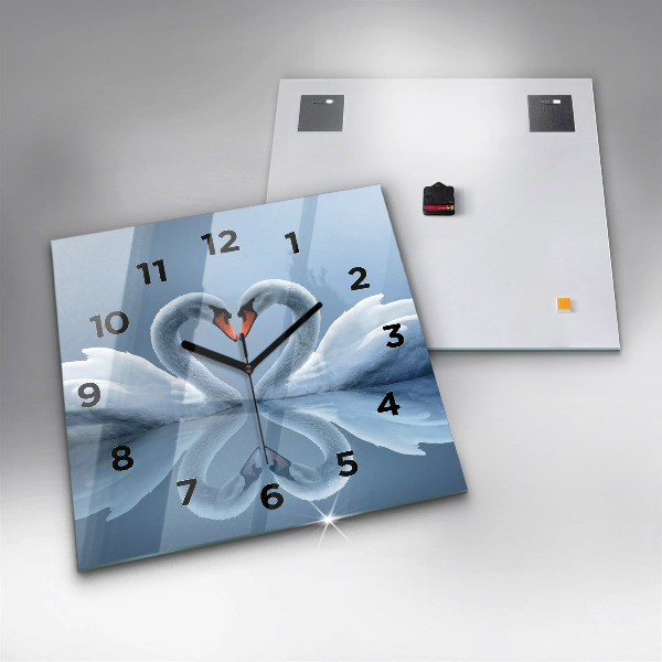 Orologio quadrato Cigni nel cuore