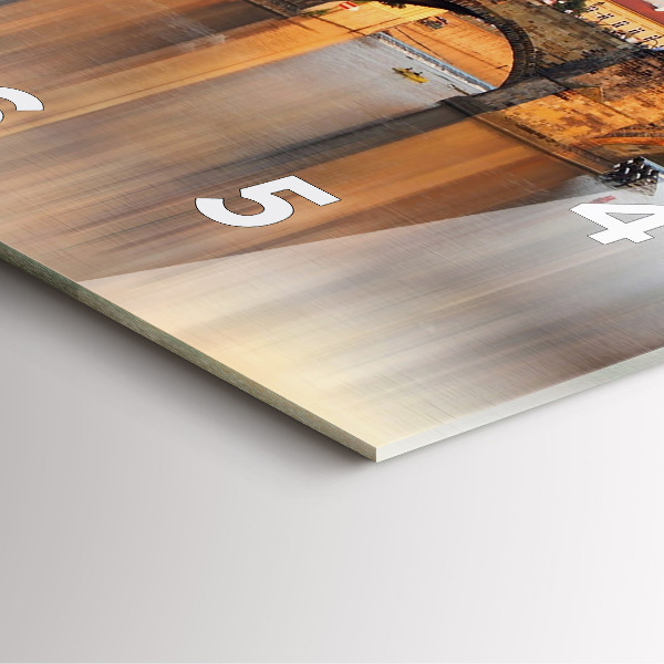 Orologio quadrato in vetro Panorama sul fiume