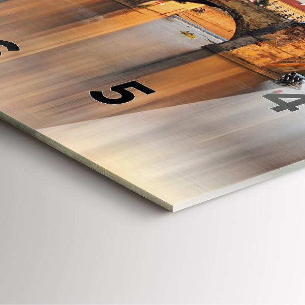 Orologio quadrato in vetro Panorama sul fiume