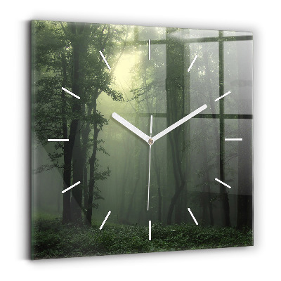 Orologio quadrato Foresta nebbiosa al mattino