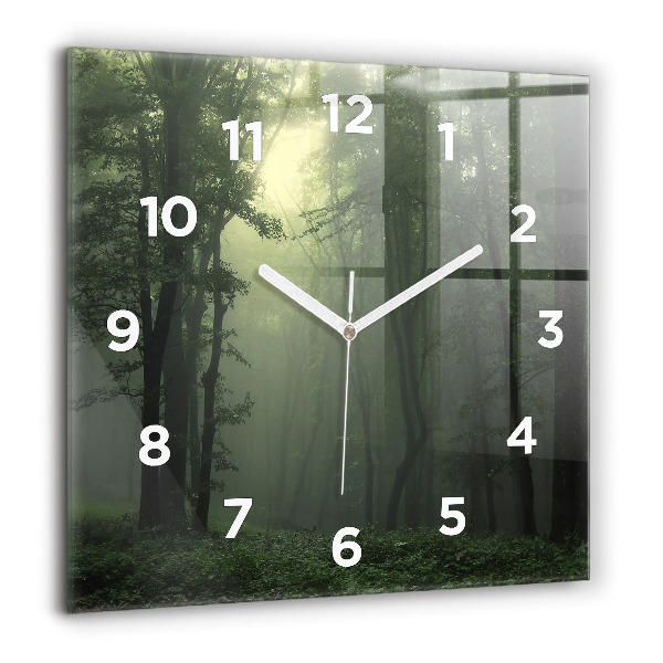 Orologio quadrato Foresta nebbiosa al mattino