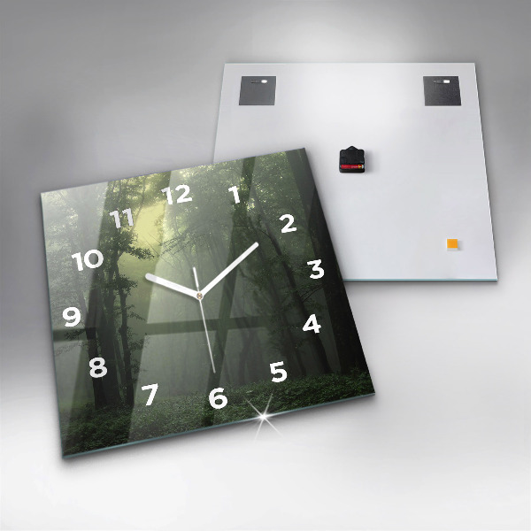 Orologio quadrato Foresta nebbiosa al mattino