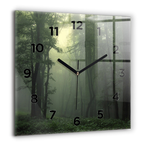 Orologio quadrato Foresta nebbiosa al mattino