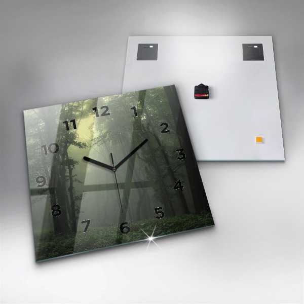 Orologio quadrato Foresta nebbiosa al mattino