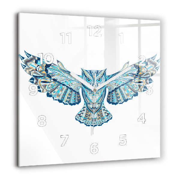 Orologio quadrato in vetro Gufo in volo