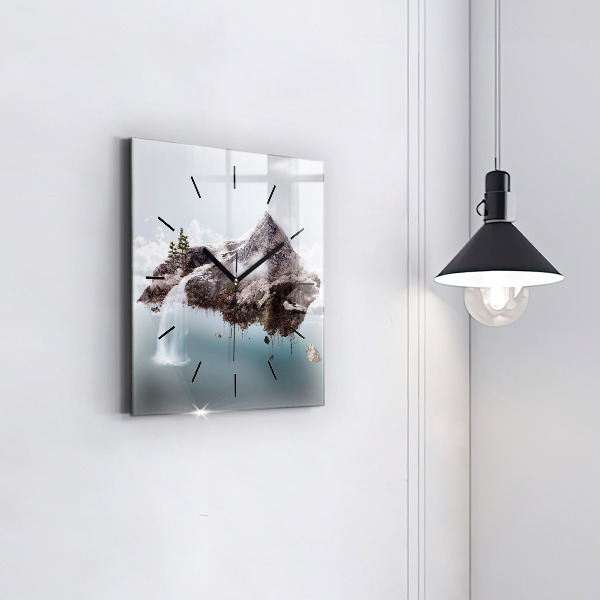 Orologio quadrato Isola volante e cascata