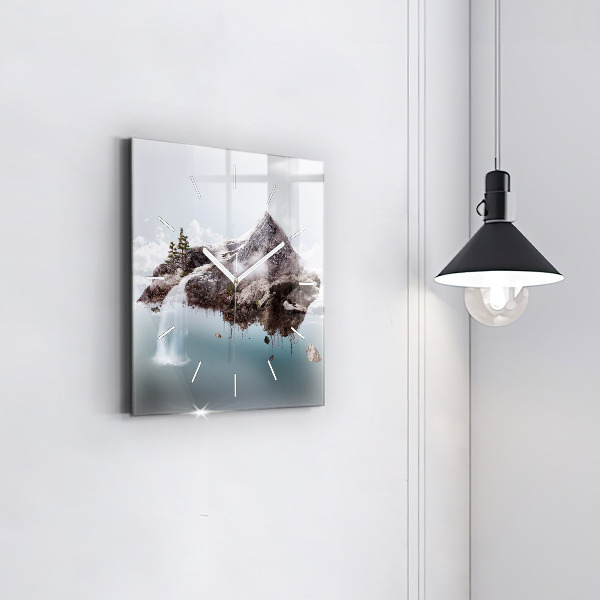 Orologio quadrato Isola volante e cascata