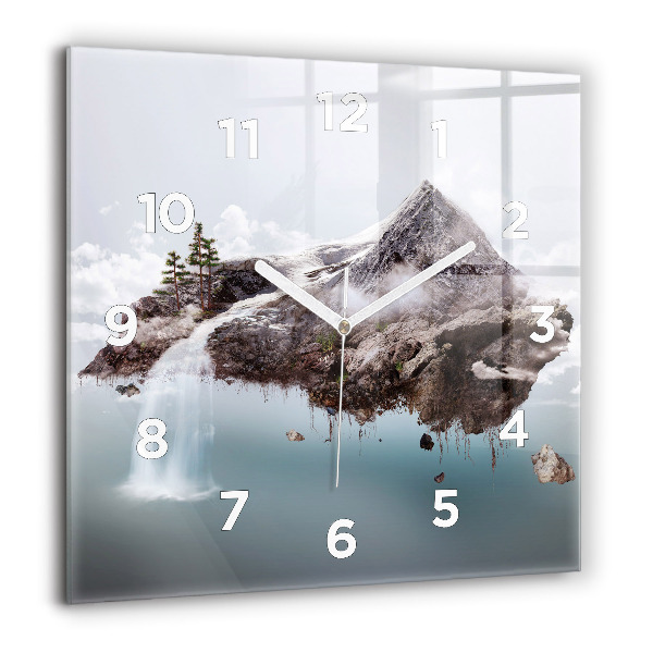 Orologio quadrato Isola volante e cascata