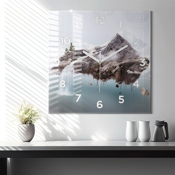 Orologio quadrato Isola volante e cascata