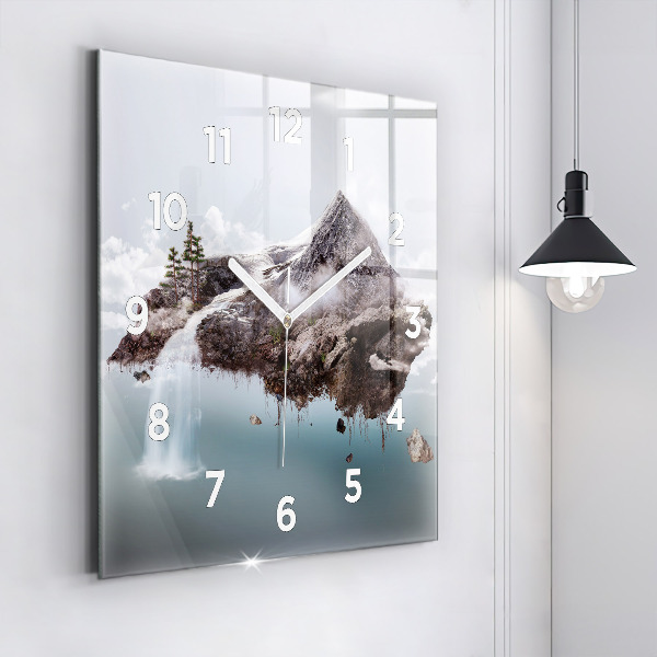 Orologio quadrato Isola volante e cascata