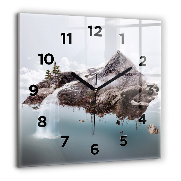 Orologio quadrato Isola volante e cascata