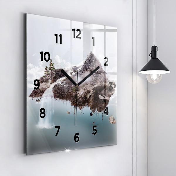 Orologio quadrato Isola volante e cascata