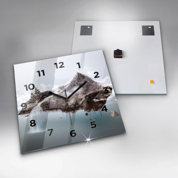 Orologio quadrato Isola volante e cascata