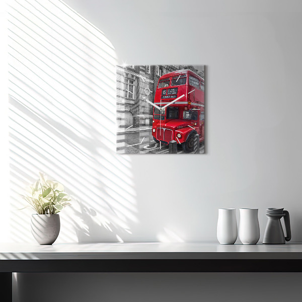 Orologio quadrato Autobus rosso a due piani