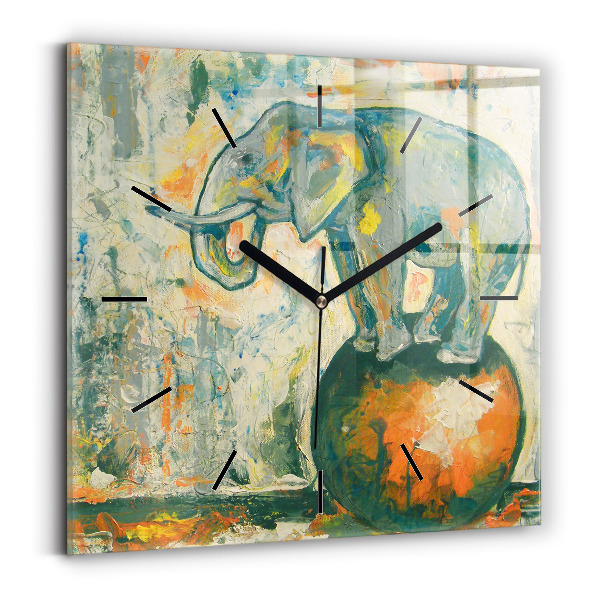 Orologio quadrato Postura dell'elefante dipinta