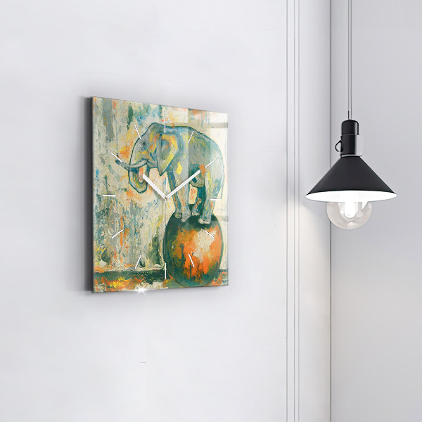 Orologio quadrato Postura dell'elefante dipinta