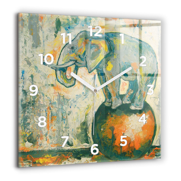 Orologio quadrato Postura dell'elefante dipinta