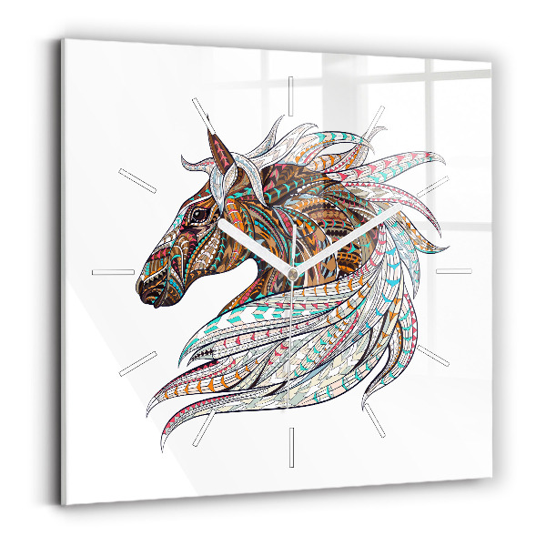 Orologio quadrato Illustrazione di cavallo