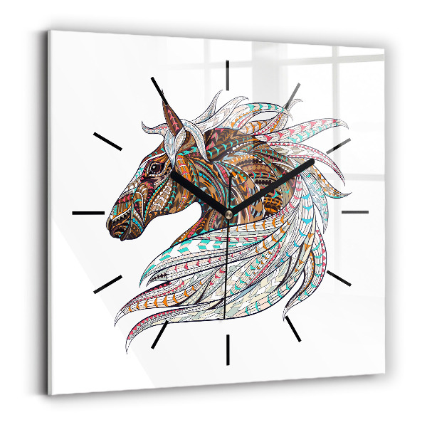 Orologio quadrato Illustrazione di cavallo