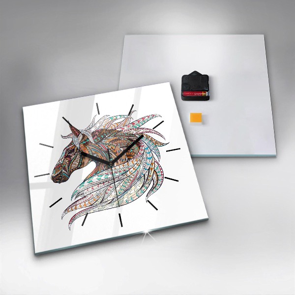 Orologio quadrato Illustrazione di cavallo