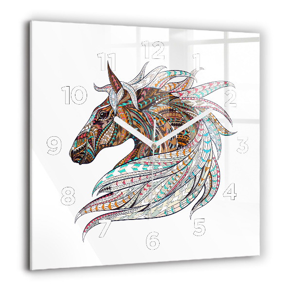 Orologio quadrato Illustrazione di cavallo