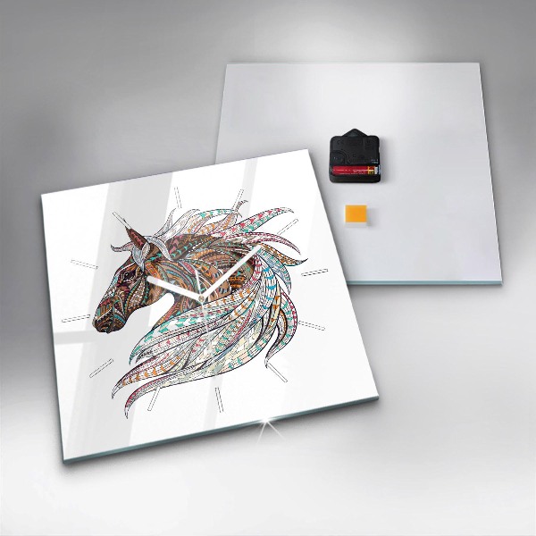 Orologio quadrato Illustrazione di cavallo
